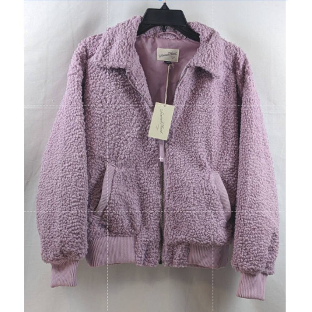 Universal Thread Sherpa Winter Coat Bomber Jacket Lined Women Medium Collared - Picture 10 of 10